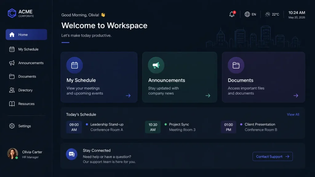 IPTV software ui for corperate offices